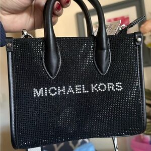 Michael Kors Black and Silver Mini Bag